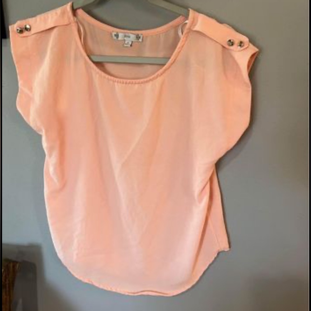 IRIS Peach Blouse With Button Detailing Size Small